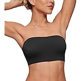 CRZ YOGA Softhold Double Lined Strapless Bralette - Stretchy Smooth Womens Tube Tops Bandeau Wireless T-Shirt Everyday Bra