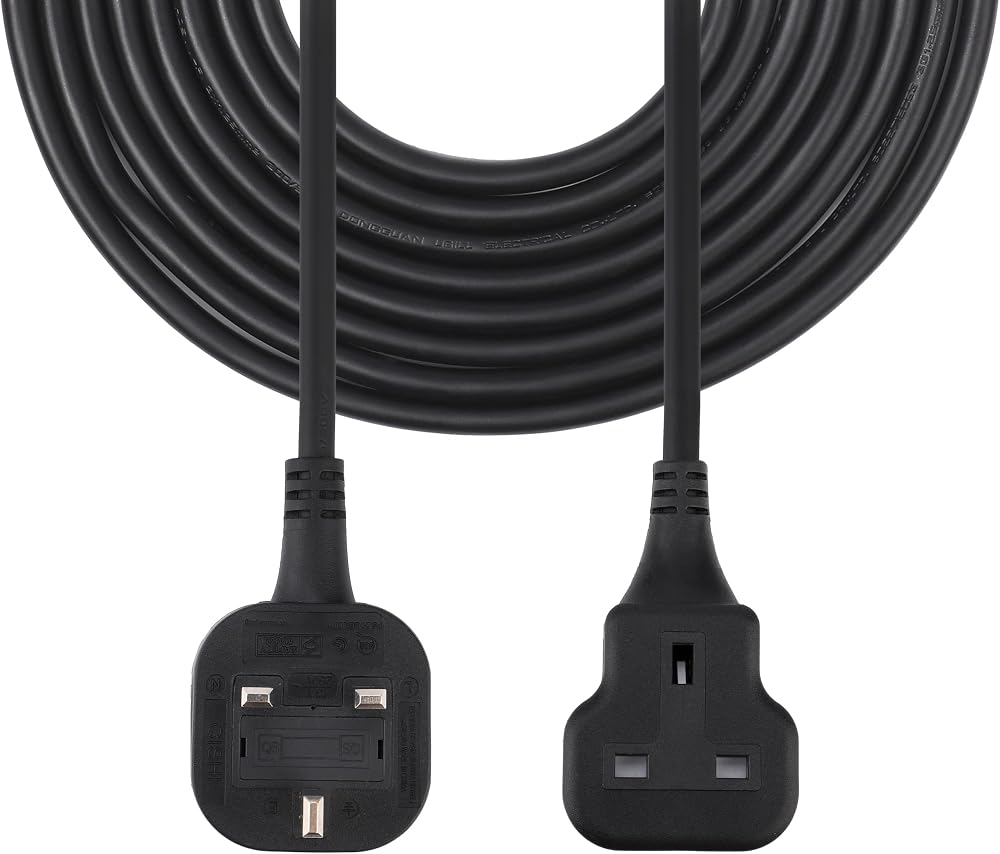 TISDLIP 1 Gang Extension Lead 3M 9.84ft Soft Black Cable 3250W