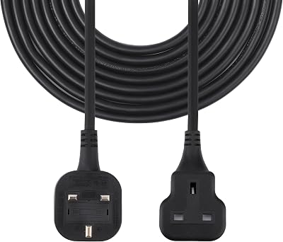 TISDLIP 1 Gang Extension Lead 3M 9.84ft Soft Black Cable 3250W