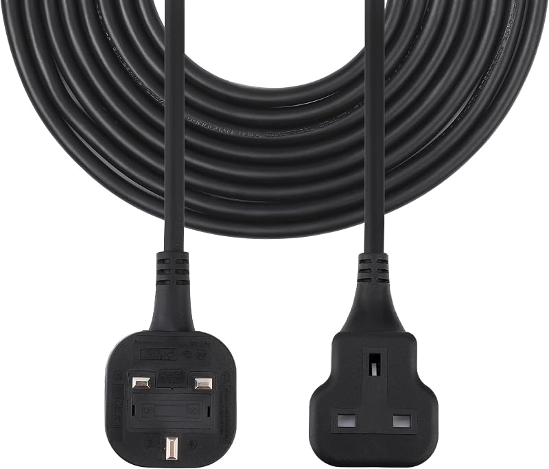 TISDLIP 1 Gang Extension Lead 3M 9.84ft Soft Black Cable 3250W