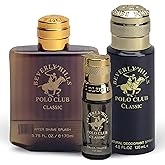 Beverly Hills Polo Club BHPC Men's Classic Fragrance Collection - 3-Piece Gift Set with Eau De Toilette, Deodorant Body Spray & After Shave Lotion