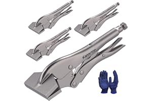 KARRYTON 4PCS Sheet Metal Locking Pliers, 8 Inch Adjustable Carbon Steel Pliers with Quick Release and Locking Mechanism for Woodworking, Welding & DIY Projects