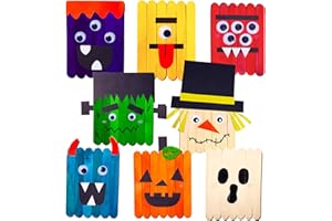 Geltvilra 8 Pack Halloween Crafts Kits for Kids Halloween Arts and Crafts Supplies Halloween Toys Monster DIY Assorted Pumpkins Frankenstein