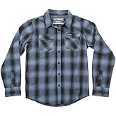 FASTHOUSE Youth Saturday Night Special Flannel, Dust Blue/Black