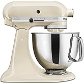 KitchenAid Artisan Series 5 Quart Tilt Head Stand Mixer with Pouring Shield KSM150PS, Almond Cream