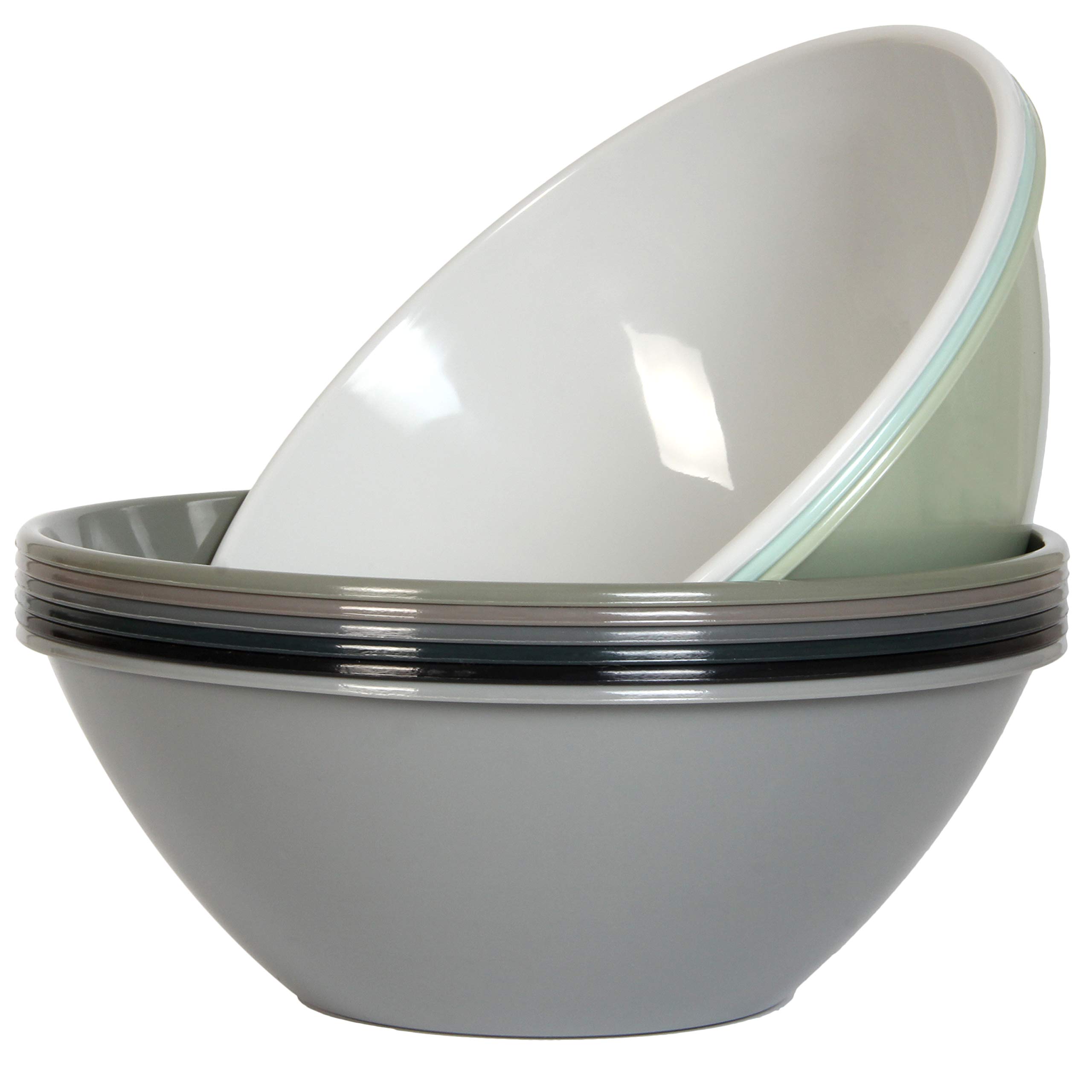 Youngever 9 Pack 3000ML Re-usable Plastic Mixing and Serving Bowls, Popcorn Bowls, Salad Bowls, Chip and Dip Serving Bowls, in 9 Colors (Urban)