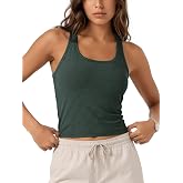ODODOS Performance Racerback Crop Tank with Built-in Bra for Women, Ultra Soft odSTRATUM Tech, Light Support Workout Yoga Bra