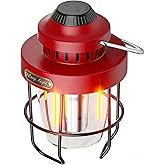 HOMY Vintage Camping Lantern Premium Metal LED Rechargeable Dimmable Warm Light for Glamping, Patio, Home Decor Retro Portabl