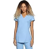 Acadia Gilda Fitted V-Neck Scrub Top for Women: Slim Fit, 2 Pockets, High-Performance, Easy-Care Women Scrub Top