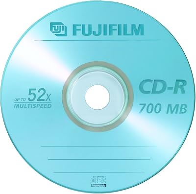 Fujifilm CD-R Jewel Case 10 Pack 700MB 52X Speed Data Music Storage