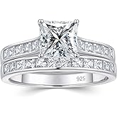 Newshe Jewellery Wedding Rings for Women Moissanite 925 Sterling Silver Engagement Ring Sets Princess Bridal Promise Size