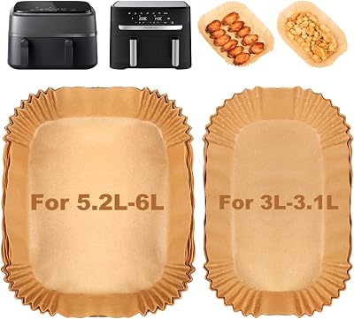 BYKITCHEN Air Fryer Liners 100PCS for Tefal 5.2L & 3.1L Dual Fryer
