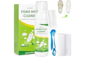 GLOWPOINT White Shoe Cleaner Foam, 6.76 oz Sneaker Cleaning Kit with Brush & Towel, Foam Cleaner for PU Leather, Mesh Fabric