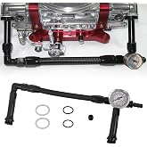 RYANSTAR RACING AN6 Dual Feed Fuel Line Kit Compatible with Holley 4150 | Includes 0-160PSI pressure gauge.AN6 dual-feed braided fuel line kit compatible with Holley 4150 carburetors.