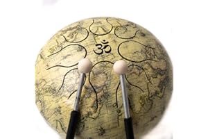 Satnam Happy Drums Steel Tongue Drum 8 Notes 8-Inch Handpan Percussion Instrument with Carrying Case Bag - World MAP