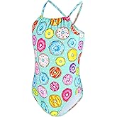 TENVDA Girls Swimsuit Summer Beach Sport Halter Bathing Suits One Piece Swimwear for 2-12 Years Old Kids