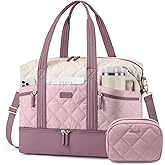 LOVEVOOK Travel Duffle Bag, Lightweight Weekender Bags for Women with Shoe Compartment,40L Puffer Gym Bag Personal Item Travel Bag, Quilted Overnight Bags and Hospital Bag for Labor and Delivery