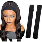 Atimiaza 2 Pcs Elastic Bands for Wig, Lace Melting Edge Wrap to Lay Edges (Black, Pack of 2)