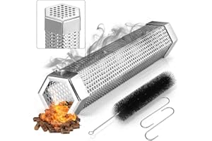 Realcook Pellet Smoker Tube 12-inch: Stainless Steel Wood Pellets Smoke Tube for Hot or Cold Smoking | BBQ Smoke Generator Tubes Works with any Grill and Smokers