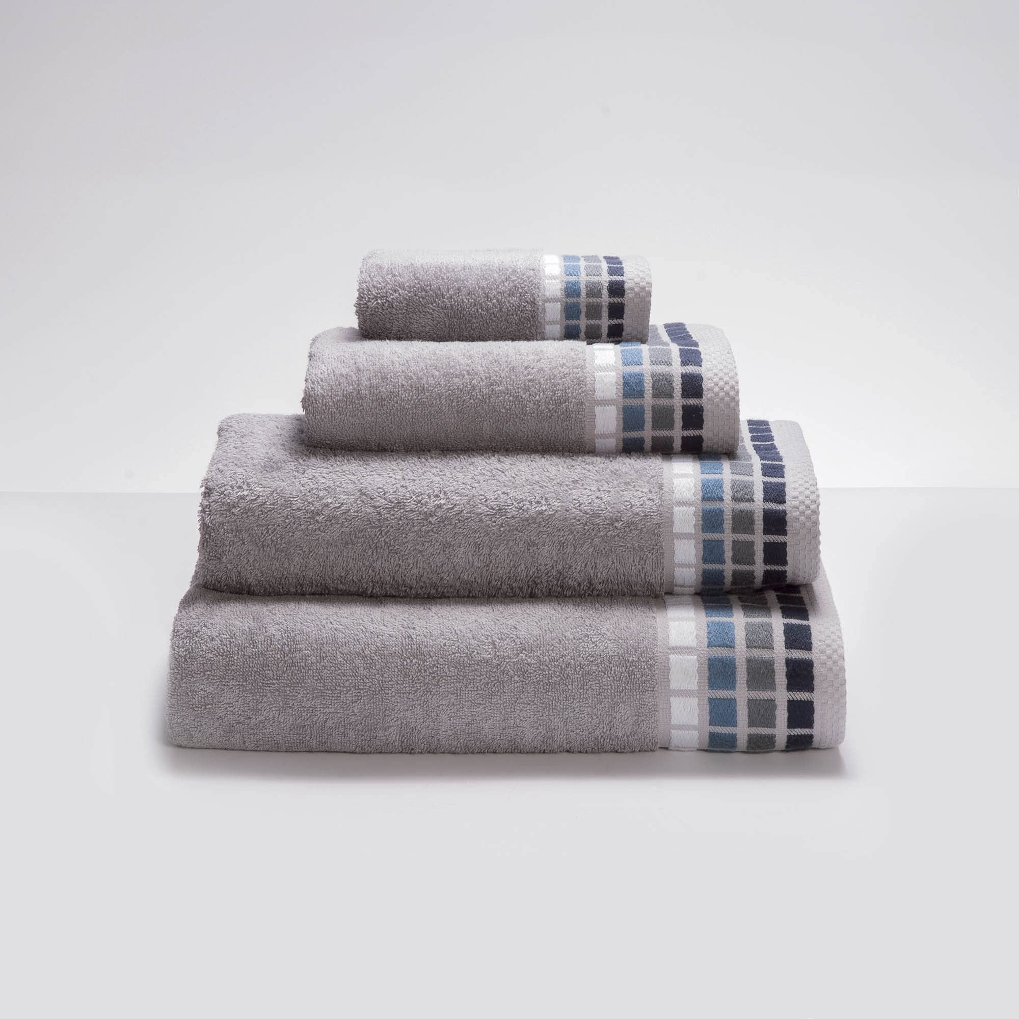 Sancarlos Heston 100% Cotton Hand Towel, Grey, Size 30 x 50 cm