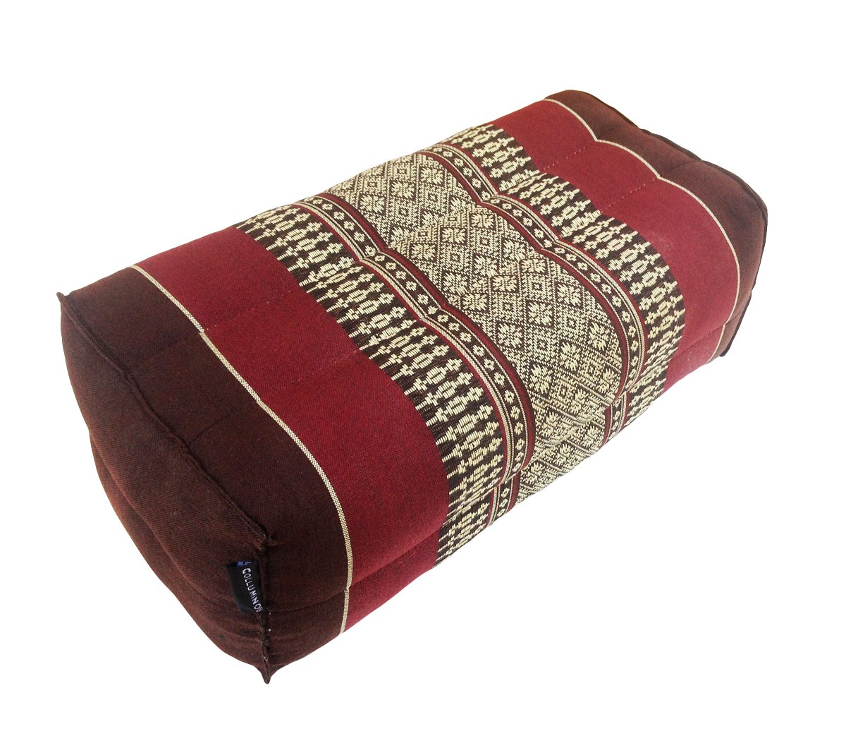 Traditional Thai Kapok Yoga Support Block Cushion Meditation Pillow size 35 x 15cm (Burgundy, Brown)