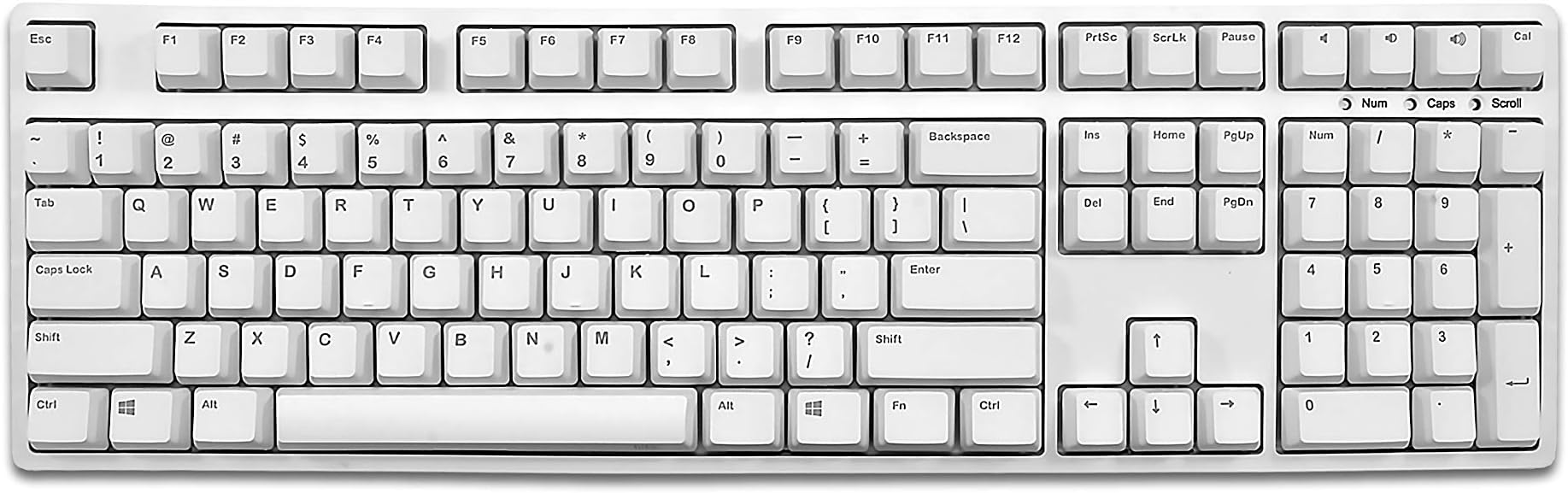 iKBC CD108 Mechanical Keyboard with Cherry MX Brown Switch for Windows and Mac (PBT OEM Profile Keycaps, 108-Key, White Color, ANSI/US)