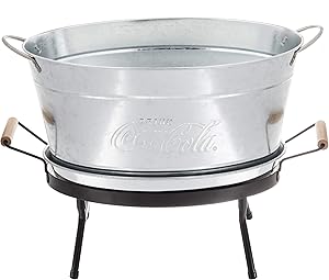 Tablecraft Coca-Cola Galvanized Beverage Tub Set, 6 Gallon