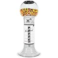Giant Gumball Machine with Stand - Commercial Bubble Gum Machine 5`6" Spiral Gumball Vending Machines - Coin Mechanism $0.25 - Dispenses 1” Gumballs Bouncy Balls & Toys in Round Capsules - White