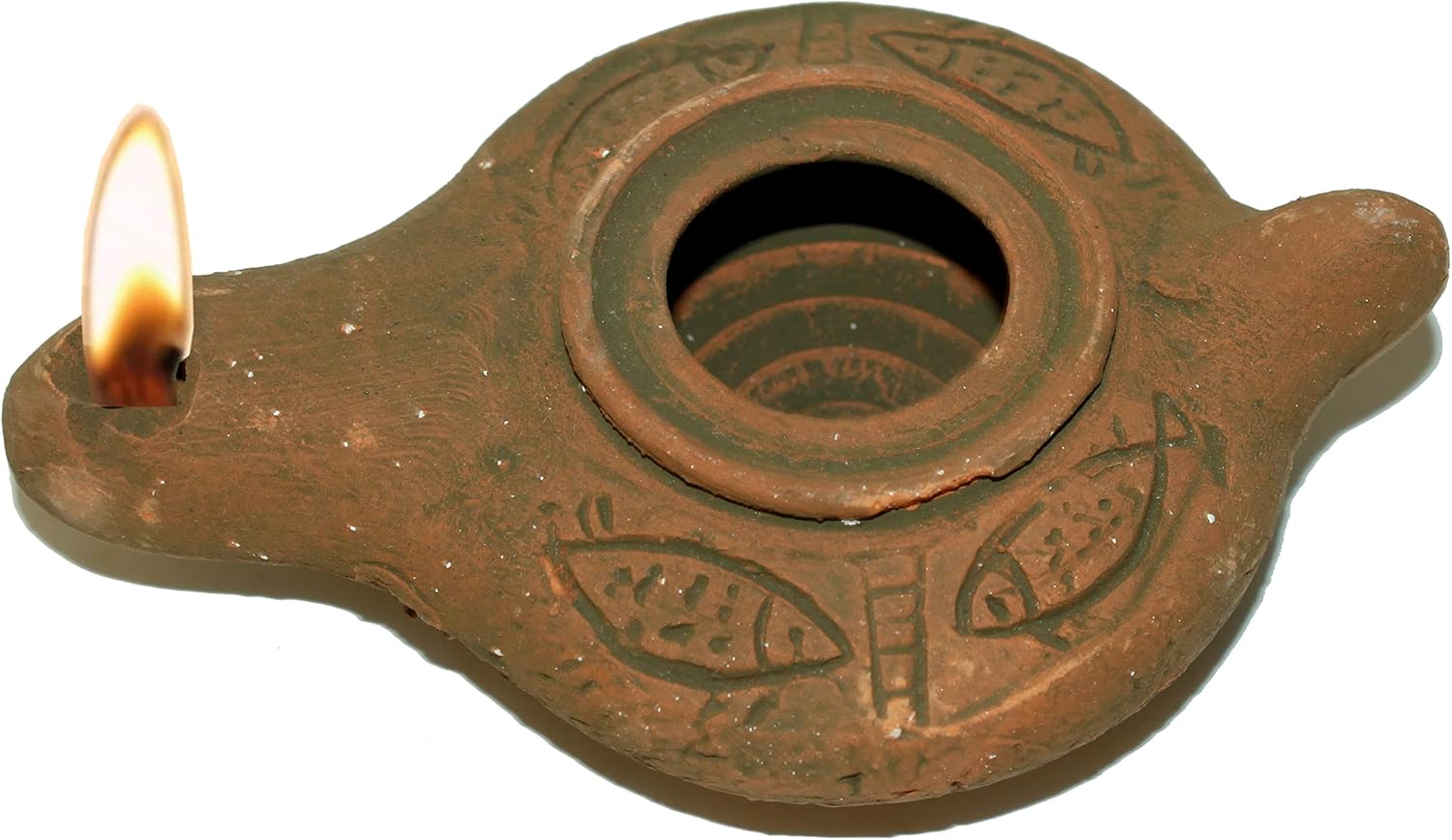 Oil Lamps & Accessories - Antique Wick Byzantine Clay Oil Lamp - Ancient Heritage lamp