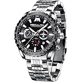 MEGALITH Mens Watches Stainless Steel Waterproof Analog Quartz Fashion Business Casual Chronograph Watch for Men, Auto Date