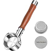 54mm Bottomless Portafilter 3 Ears, Bottomless Naked Portafilter Compatible with Breville/Sage Barista Express BES870/876/878/880/881/450/500/810/840, with Puck Screen and 18g Filter Basket - Rosewood