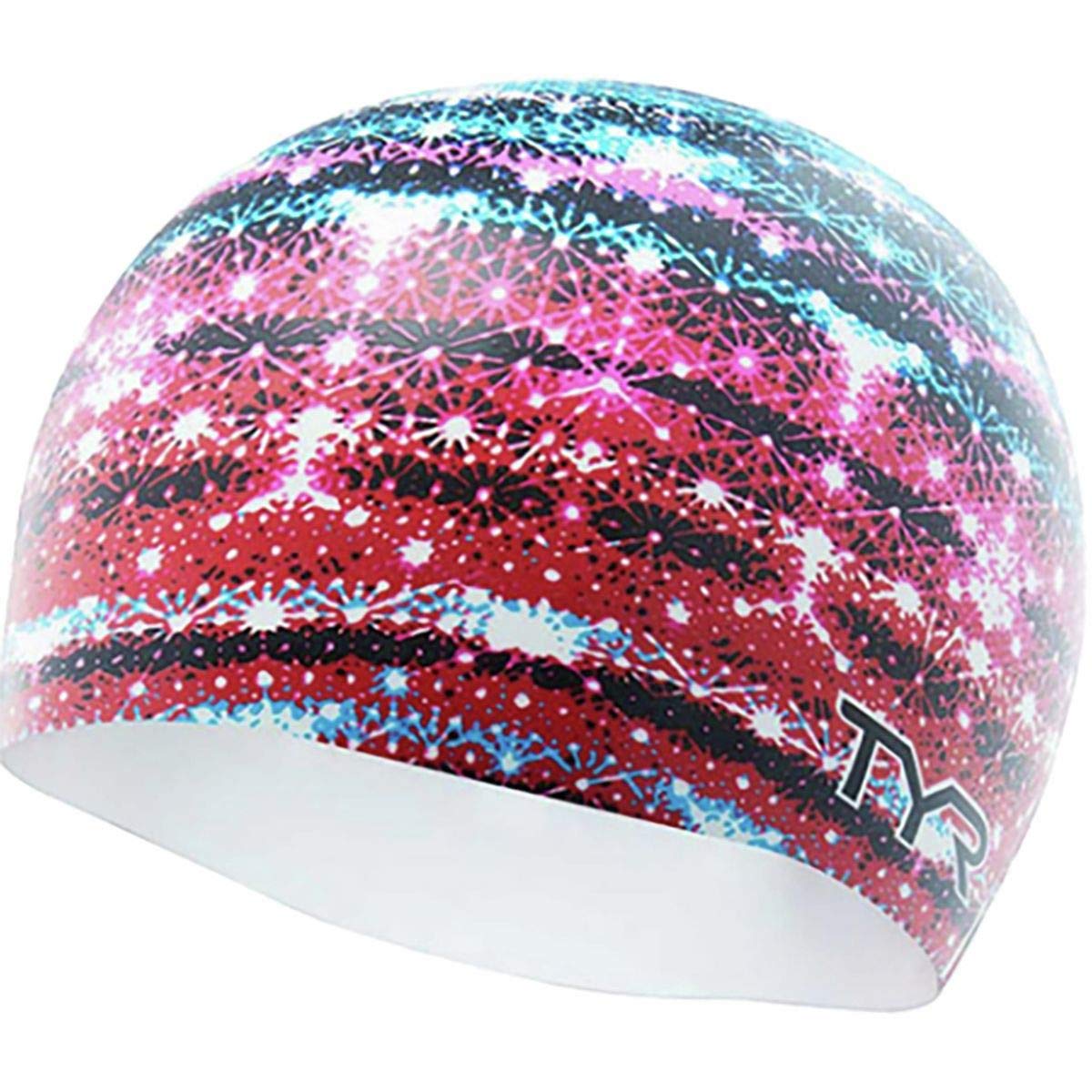 TYR Glitz Graphic Cap Swim, Red/White/Blue, One Size