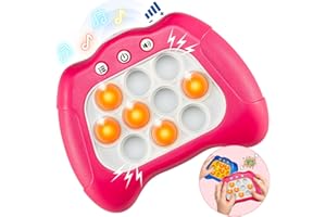 WDEBAY Rose Red Pop Pro Toy Fidget Kids Fast Push Game Toys| Make It Light up Handheld Board Console| Toys for Ages 3 4 5-7 8 Year Old Girls and Boys Birthday Gifts| 3 4 6 Year Old Girl Gifts for Teen…