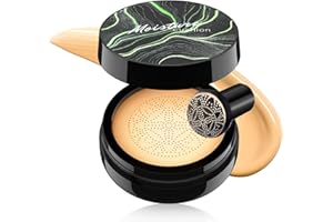 OETUIOW Mushroom Head Air Cushion CC Cream Strong Concealer, Moisturizing BB Cream Makeup Base Primer Even Skin Tone for All Skin Types, Face Makeup Cushion Foundation Long Lasting (Buff Beige)