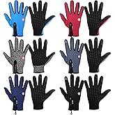 Cuffbow 6 Pair Winter Ski Gloves Waterproof Snow Warm Thermal Running Touchscreen Anti Slip Gloves for Women Men Cold Weather Outdoor Activities