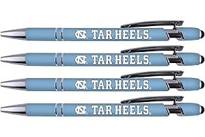 Greeting Pen North Carolina Soft Touch Coated Metal Pen 4 Pack (4006), Light Blue, Multi