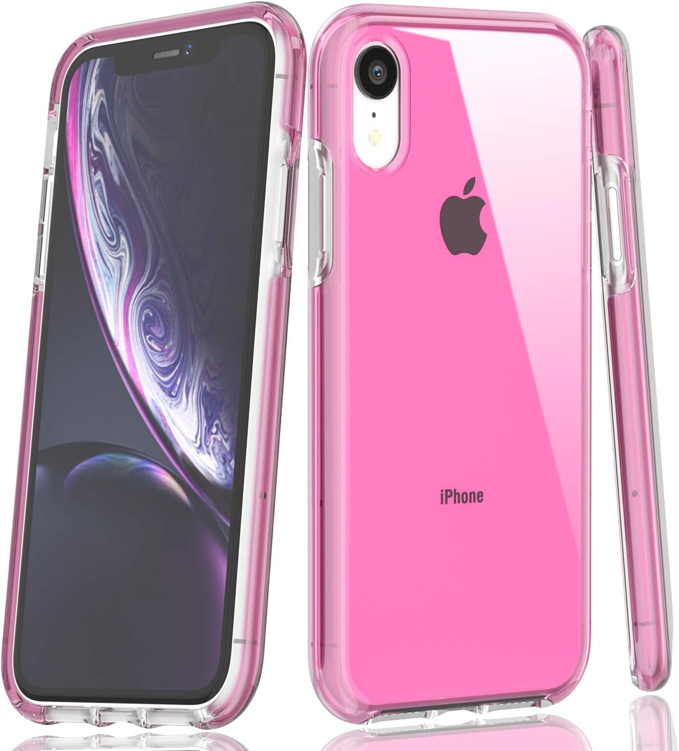 EFFENX iPhone XR Case - Pink Stylish Thin Slim Anti-Yellow Anti-Scratches Shockproof Drop Protection Case Clean 5 Series for iPhone XR (Pink)