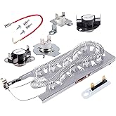 3387747 Dryer Heating Element & 279816 Thermostat Kit & 279973 3392519 Thermal cut-off Fuse Replacement Compatible with Kenmore, Samsung, Whirlpool, KitchenAid electric dryers and more.