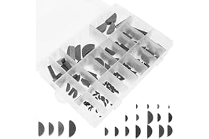 VINTORKY Carbon Steel Woodruff Key Set 135Pcs Semi Circle Keyway M2-M10 Metric Sizes for Industrial Use