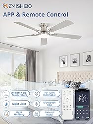 ZMISHIBO 52 Inch Ceiling Fan with Light, App&Remote