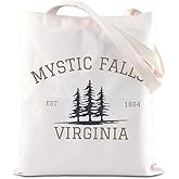 KUIYAI Vampire TV Show Merchandise Tote Bag for TVD Enthusiasts - Vampire Lover Gift - Mystic Falls Virginia Est 1864