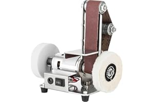 MIMODA Mini Belt Sander, 7 Adjustable Speed Electric Bench Grinder Sanding Machine, Electric Knife Sharpener Mini Bench Belt Grinder for Metal Working, Knife Making and DIY