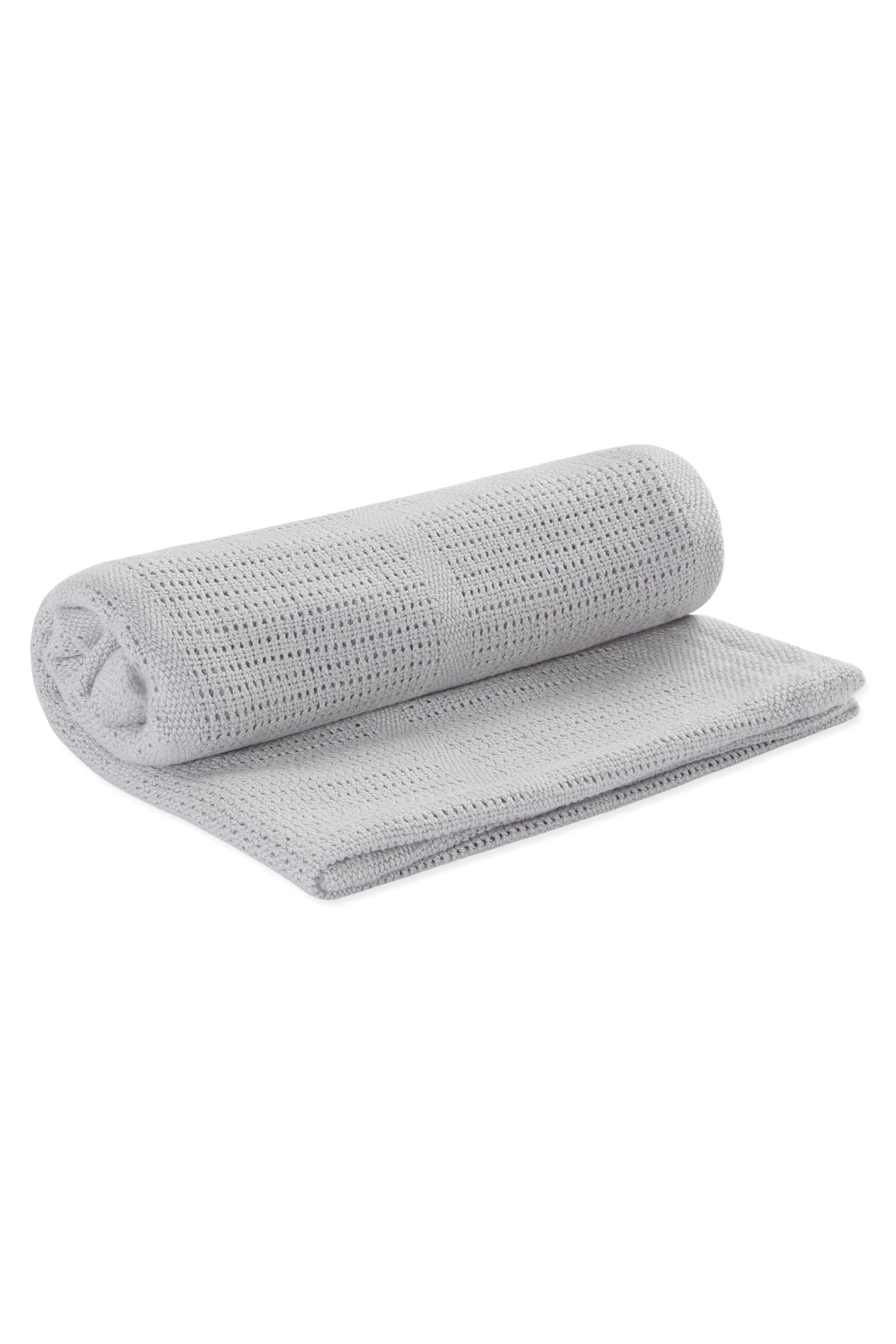 MORI Cellular Blanket Grey Organic Cotton Bamboo 70x100cm Lightweight Breathable for Newborn Durable Comfortable Swaddle Ideal for Cot Crib Moses Basket Pram or Travel