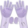 Augwind 6PCS Pet Grooming Kit | Dog Washing Gloves | Dog Bath Brush | Dog Bath Gloves | Dog Shampoo Brush | Pet Grooming Gloves | Cat Bathing Supplies | Dog Bath Supplies (Purple)