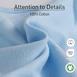 GLLQUEN BABY Baby Swaddle Wraps 0-3 Months 3 Pack Organic Cotton Sky Blue view 7