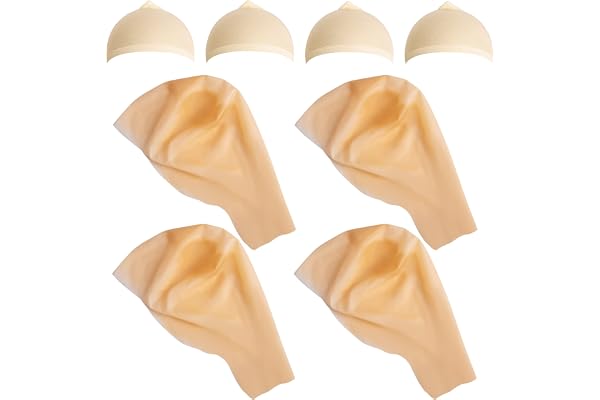 Wehhbtye 8 PCS Latex Bald Cap-2 Size Halloween Makeup Latex Bald Caps with Bald Wig Caps for Adults,Teenagers Costume Party