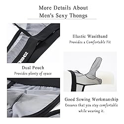 ZAIGGUT Mens Thongs Sexy Underwear See Through G