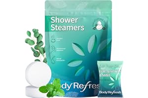 BODYREFRESH Shower Steamers Aromatherapy -18 Packs Eucalyptus Mint Shower Bombs, Birthday Gifts for Women Men, Stress Relief Self Care Eucalyptus for Shower, Thanksgiving, Halloween, Christmas Stocking Stuffers