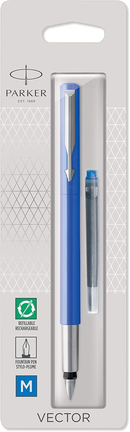 Parker Vector Fountain Pen, Blue - Image 3