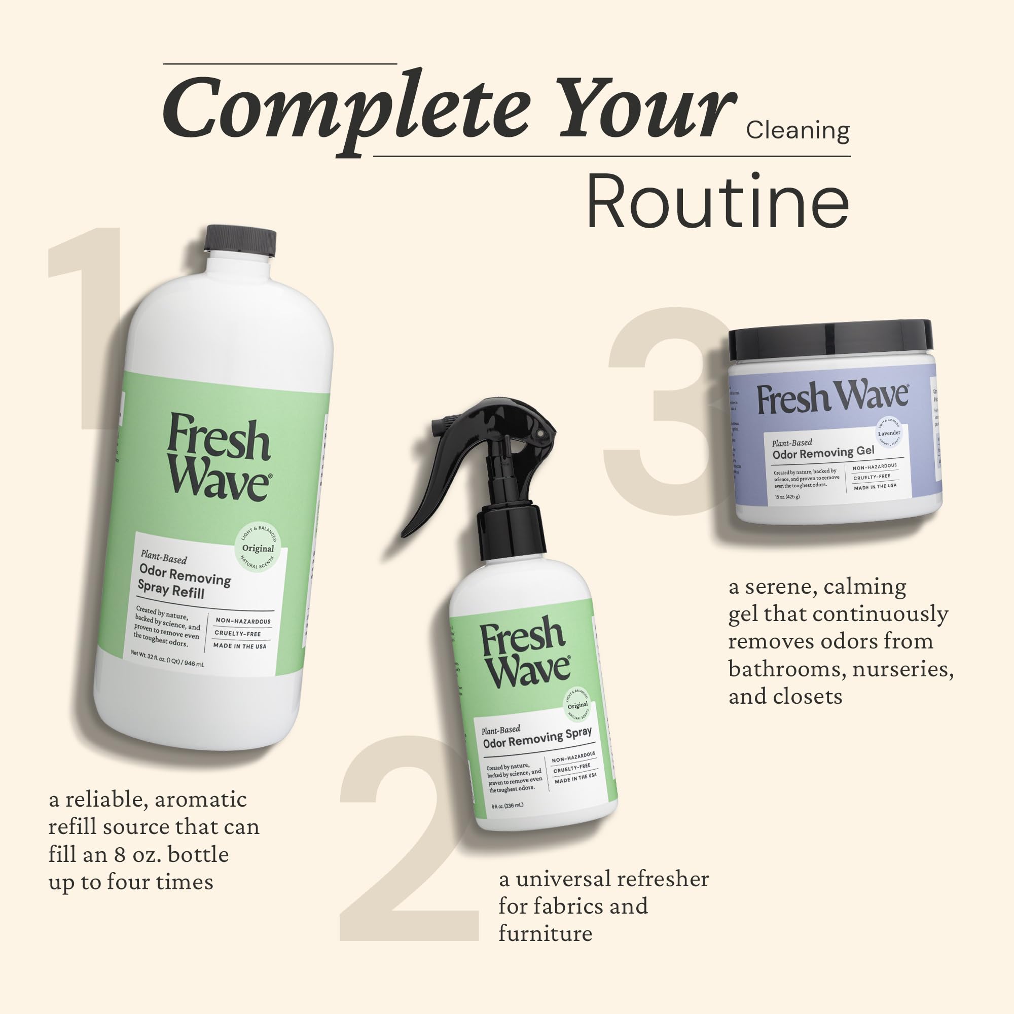 Fresh Wave Original Scent Odor Eliminator Spray & Air Freshener Refill, 32 fl. oz.